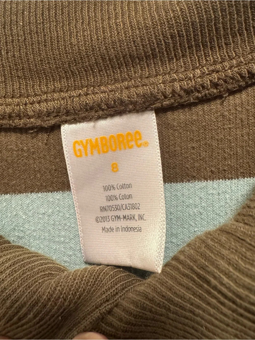 Gymboree Boys Size 8 Striped Mock Neck Pullover Sweater 100% Cotton